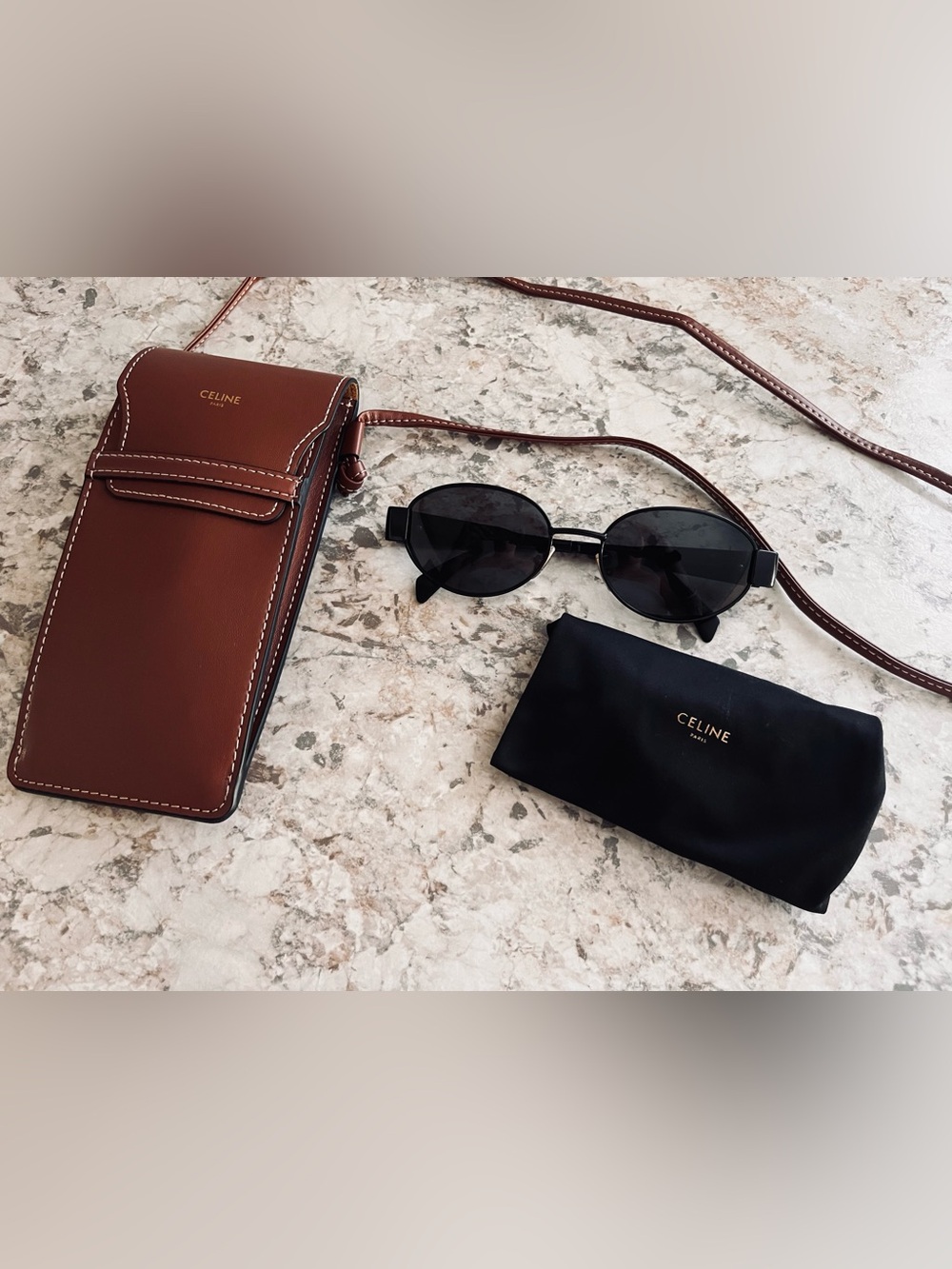 Celine Triomphe Metal Oval Sunglasses